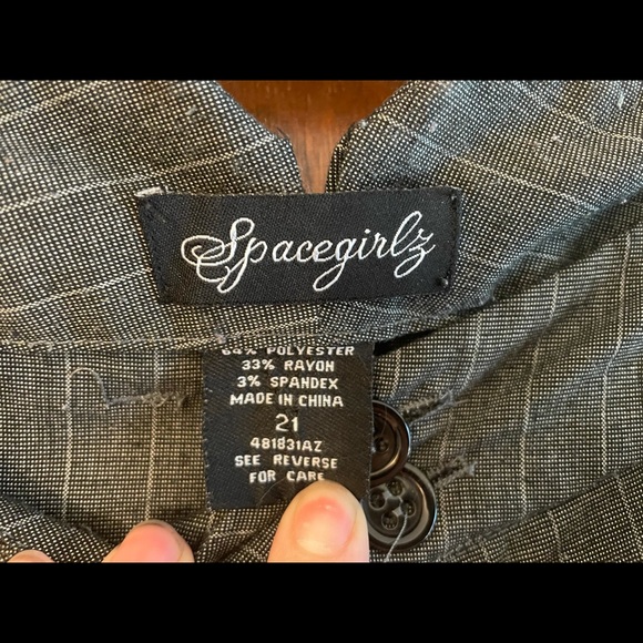 Pinstripe or khaki wide leg trousers - Picture 4 of 6